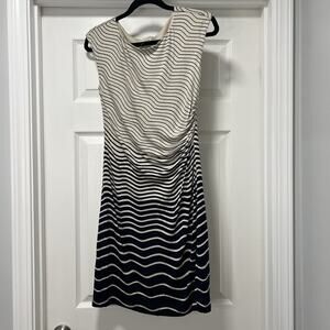 Ann Taylor loft striped blue white lined Sleeveless XS dress‎